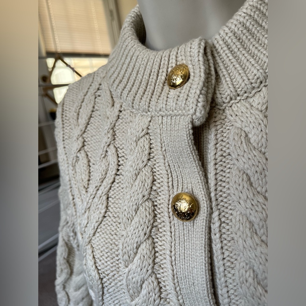 Tuckernuck Ivory Cotton Colette Top Cable Knot Sweater size Small - Picture 3 of 5